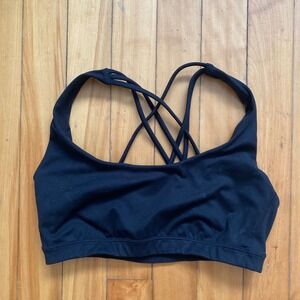 Victoria's Secret Black Strappy Crisscross Back Sports Bra Bralette Small S